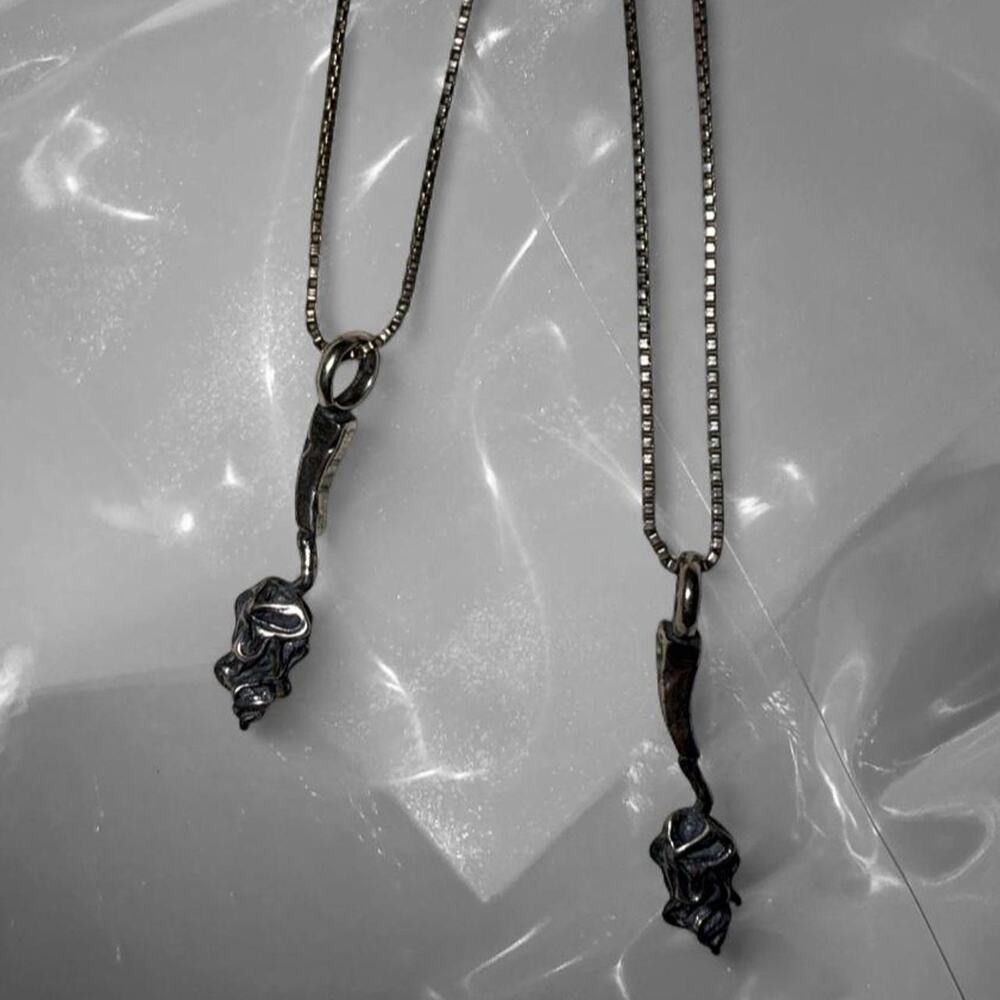 926 Sterling Silver twin flames oxidized silver charm pendants dark romantic